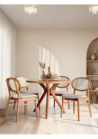 Haven Pergel Natural Ahşap Yemek Masası 90x90