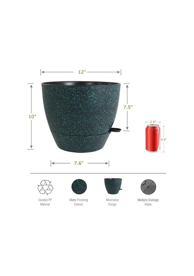 12 Büyük Kendinden Sulamalı Saksılar, 66 Oz Çıkarılabilir Derin Hazneli Plastik Saksılar Ve İç Mekan Dış Mek Diğer