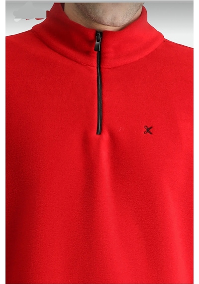 Kiğılı Koyu Kırmızı Yarım Fermuarlı Dik Yaka Soğuk Geçirmez Tüylenme Yapmayan Polar Sweatshirt Kiğılı Koyu Kırmızı Yarım Fermuarlı Dik Yaka Soğuk Geçirmez Tüylenme Yapmayan Polar Sweatshirt