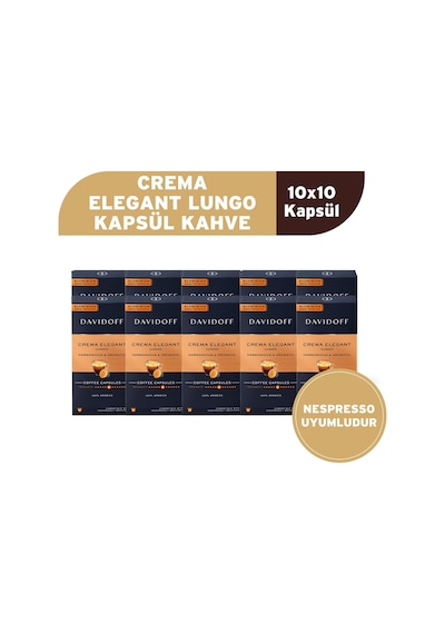 Davidoff Crema Elegant Lungo Kapsül Kahve 10x10 Adet - Nespresso Uyumlu