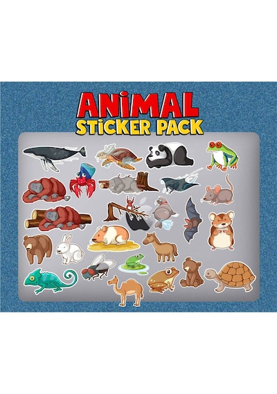 Hayvanlar Macbook Notebook Tablet Telefon Ajanda Laptop Defter Sticker Seti Diğer
