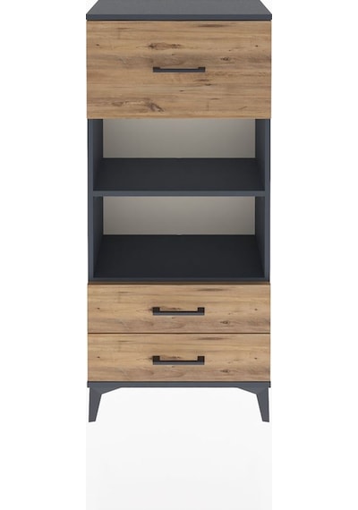 Arges Dolap 2 Raflı 3 Çekmeceli 60x30x134 Antrasit-çam Antrasit