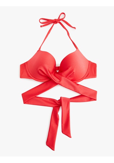 Koton Boyundan Bağlamalı Çapraz Kuşak Aksesuar Detaylı Push-up Bikini Üstü Kırmızı 5sak10193mm Kırmızı Koton Boyundan Bağlamalı Çapraz Kuşak Aksesuar Detaylı Push-up Bikini Üstü Kırmızı 5sak10193mm Kırmızı