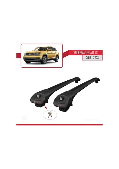 Volkswagen Atlas 2018-2023 İle Uyumlu Ace-1 Ara Atkı Tavan Barı Siyah