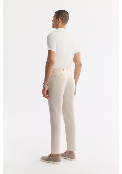 Avva Erkek Bej Yandan Cepli Beli Lastikli Soft Touch Comfort Slim Fit Pantolon A51y3217
