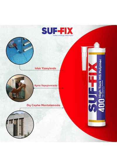 Suf-fix 400 High Tack Ms Polimer Montaj Yapıştırıcısı 290ml 12 Adet Toptan Paket