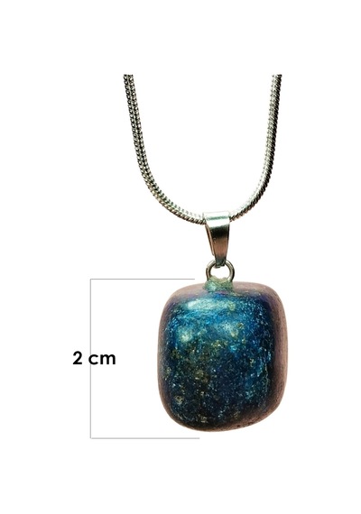 Lapis Lazuri Doğal Taşı Zincirli El Yapımı Kolye Uç: 2 Cm Zincir: 20 Cm Kutulu Çok renkli