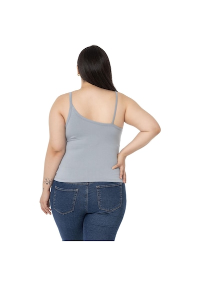 Disentis Büyük Beden Asimetrik Askılı Viskon Gri Body-gri Gri