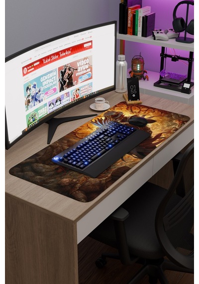 Baldur's Gate 3 Kaymaz Dikişli Kauçuk Oyuncu Mousepad V2 - 90x40 Xxl Gaming Mouse Pad Fare Altlığı