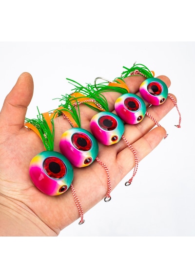 Melek Gözü Kurşun Yeni Nesil Kancalı 120 Gr Yeşil-pembe