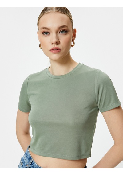 Koton Crop Tişört Kısa Kollu Bisiklet Yaka Modal Karışımlı Ada Çayı 4sak50259ek Açık Yeşil Koton Crop Tişört Kısa Kollu Bisiklet Yaka Modal Karışımlı Ada Çayı 4sak50259ek Açık Yeşil
