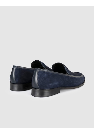 Cabani Premium Deri Lacivert Erkek Loafer