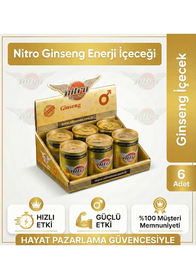 Nitromax Ginsengli +18 Performans Enerji İçeceği - 6 Adet Gizli Gönderim