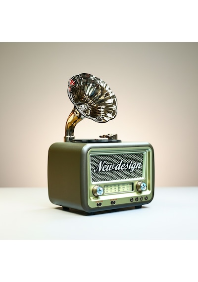 Rt-609a Nostaljik Şık Tasarım Radyo,gramafon Bluetooth Nostalji Radyo Büyük Boy