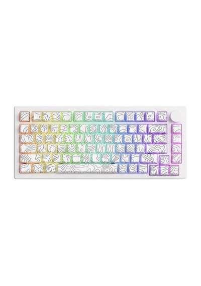 Akko Monsgeek M1 V5 Contour Lines Beyaz V3 Piano Pro Switch RGB Kablosuz Mekanik Oyuncu Klavye