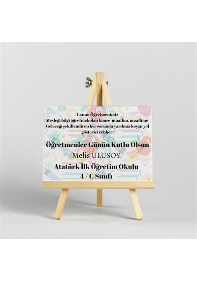 Öğretmenlere Özel Tasarımlı İroka Ayaklı Masa Üstü İsimlik