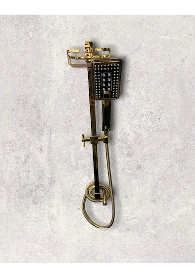 İsaoğlu Yapı Parlak Gold Altın Premium Duş Seti Altın Duş Başlığı Altın Duş Seti Gold Banyo Seti Gold