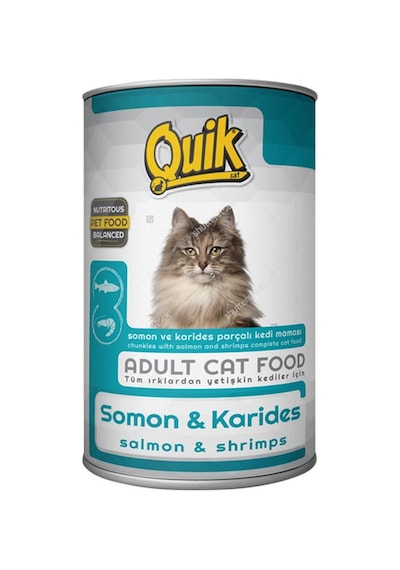 Quik Somonlu Karidesli Konserve Yetişkin Kedi Maması 415 G