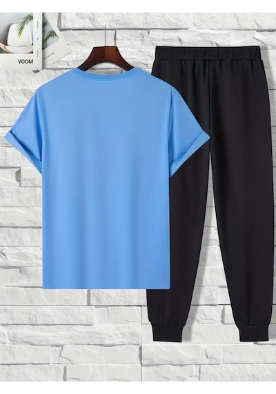 Uyguntarz Unisex Boğa Baskılı Eşofman Takımı Bebe Mavi
