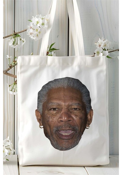 Art Hediye Morgan Freeman Baskılı Bez Çanta Kişiye Özel Model 1 Çok Renkli