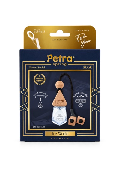 Elmas Serisi Ice World 8 Ml Araç Kokusu , Oto Kokusu, Araba Kokusu, Metal Klips Li Klima Kokusu, Asma Koku Araç Ortam Kokusu