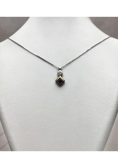 Klasik Model Safir/Pırlanta Kolye