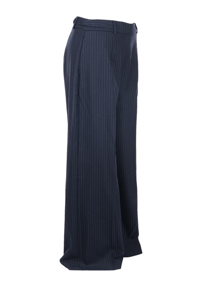 Unique Mode Minimalist Oversize Çizgili Kadın Pantolon - Yüksek Bel Geniş Paça Lacivert Unique Mode Minimalist Oversize Çizgili Kadın Pantolon - Yüksek Bel Geniş Paça Lacivert