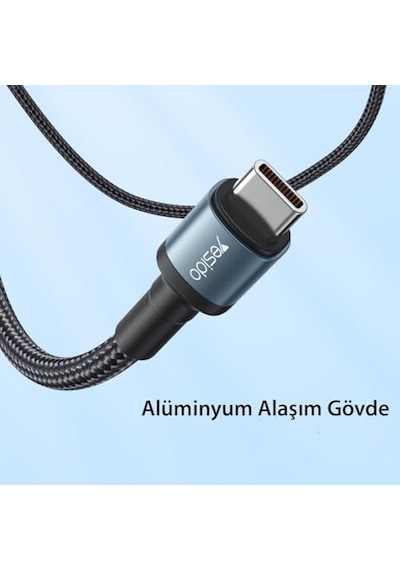 60w Hasırlı Type-c To Type-c Pd Hızlı Şarj Kablosu, 1.2 Metre