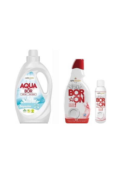 Aquabor Doğal Sıvı Çamaşır Deterjanı Beyazlar İçin 33 Yıkama+bulaşık Makinesi Deterjan 41 Yıkama 15805385