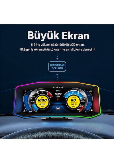 Ally P4 Obd2 + Gps Head Up Display Hud, Dijital Hız Göstergesi