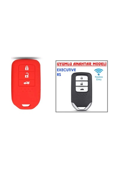 Honda Civic FC5 CRV HRV Anahtarsız Çaliştırma Anahtar Kılıfı Kırmızı