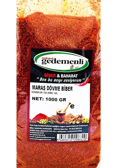 Mahmut Gedemenli Maraş Dövme Biber 1 KG