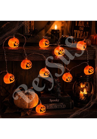 Beysüs Cadılar Bayramı Halloween Pilli Balkabağı Led 12 Li Turuncu
