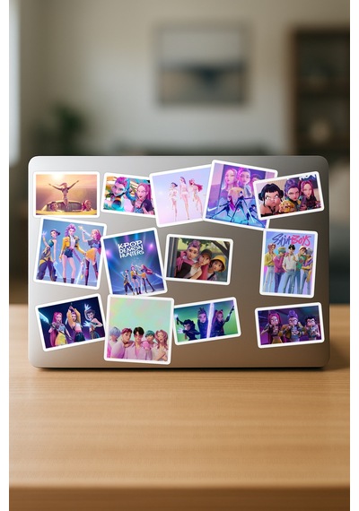 Kpop Demon Hunters 1 Telefon Laptop Bullet Journal Yapışkanlı Folyo Sticker Paketi 20adet Çok Renkli