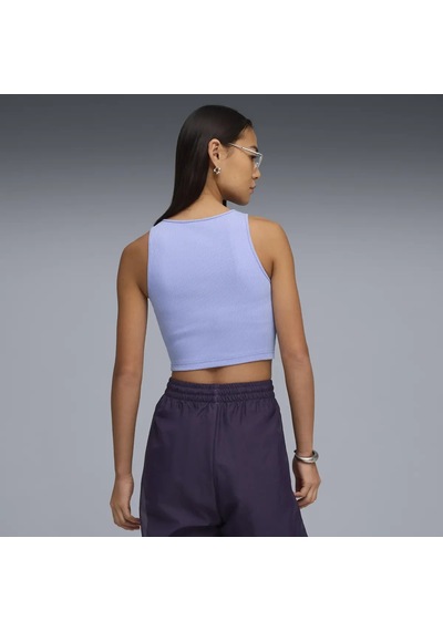 Puma Wardrobe Ess Ribbed Crop Top Mor Kadın Crop Üst
