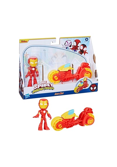 Spider And His Amazing Friends Motosiklet Ve Figür İron Man F9346