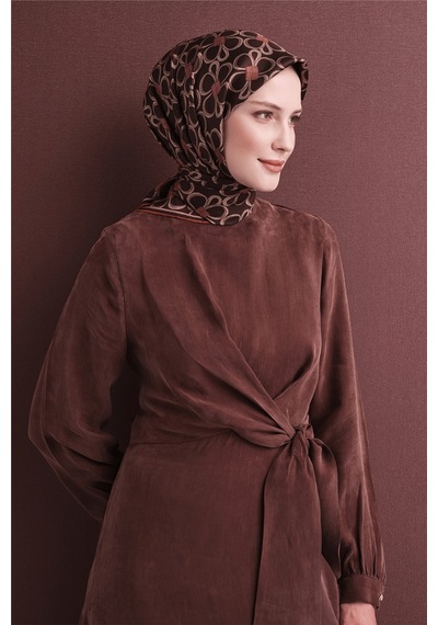 Armine İpek Eşarp 2027 Kış - 9638-03 Acı Kahve Twill