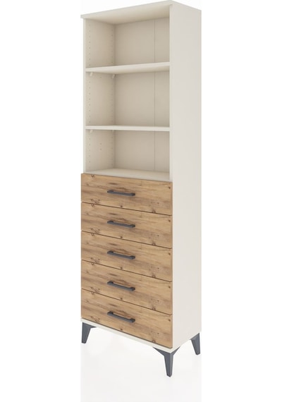 Arges Dolap 3 Raflı 5 Çekmeceli 60x30x182 Aytaşı-çam Aytaşı