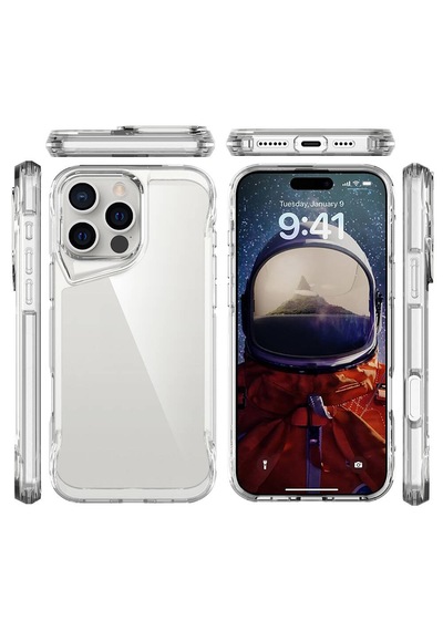 Apple Uyumlu iPhone 16 Pro Kılıf Köşe Korumalı Şeffaf Zırhlı Sert Kapak