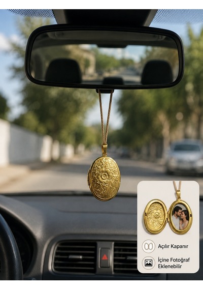 Vintage Madalyon Tasarımlı Açılır Kapanır Dikiz Aynası Araba Süsü