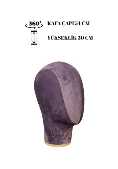 Kumaş Kaplı Polyester Kafa Mankeni Şapka Peruk Aksesuar Sergileme Mağaza  Mankeni 04