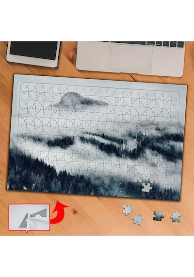 Sisli Ağaçlar Ve Dağlar 240 Parça Puzzle Yapboz Tablo-f764e