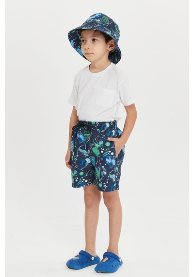 Benitto Kids Erkek Çocuk Desenli Deniz Şortu 7012-yeşil