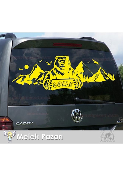 Ayı Dağ Manzara Off Road Kamp Karavan Sticker