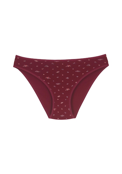 18001-5 Kadın 7'li Flowers Bikini Külot Paketi V9-bordo Mix Çok Renkli