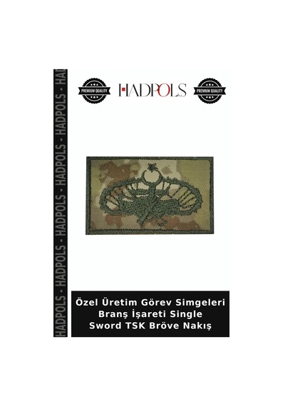 Hadpols Özel Üretim Görev Simgeleri Branş İşareti Single Sword Tsk Bröve Nakış Çok Renkli