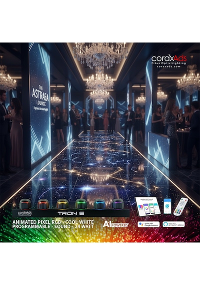 Düğün Balo Salonu Ambiyans Tavan Yıldız Fiber Optik Aydınlatma Seti - Kayan Yıldızlı Çok Renkli