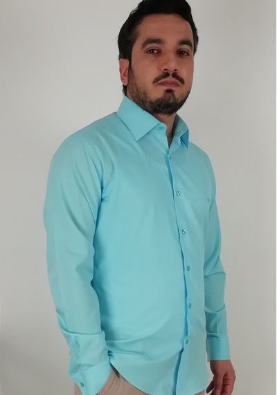Tousus Slim Fit Turkuaz Erkek Gömlek Slm-5089-tss