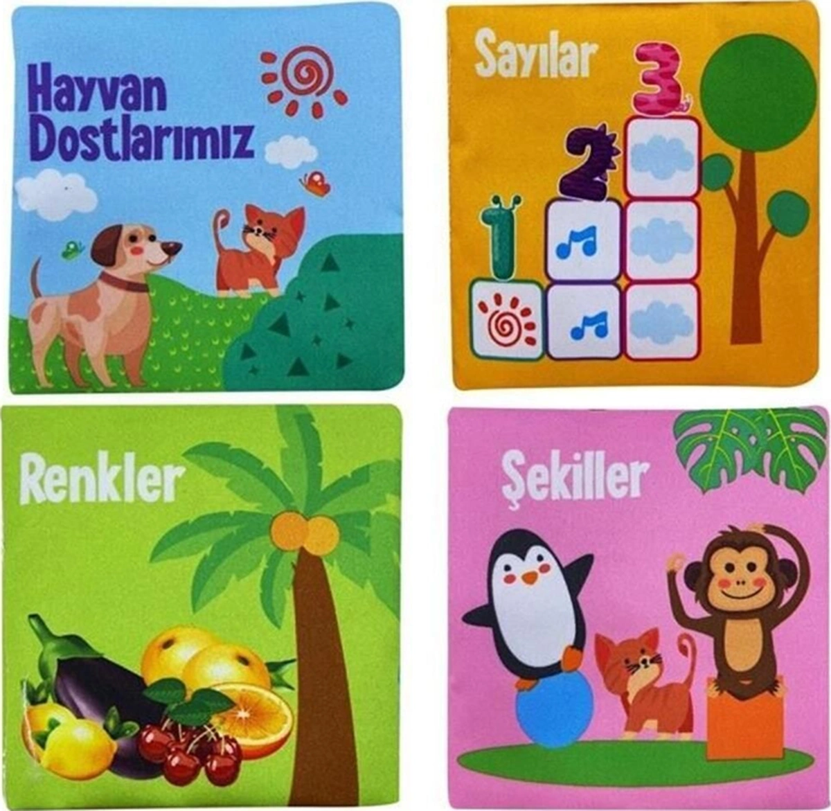 Bebeğimin Ilk Kitap Seti Hışırtılı Bez Kitap 4 Çeşit