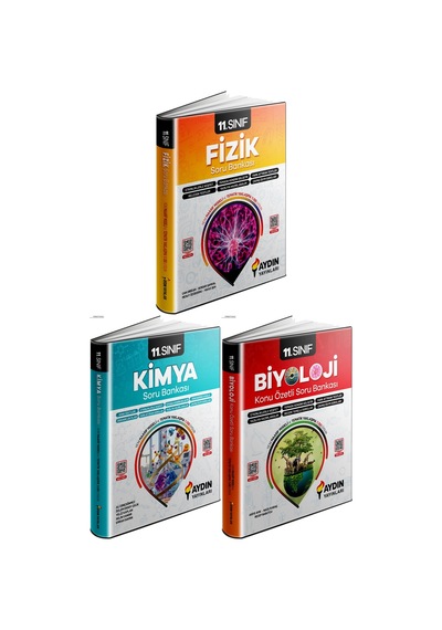 Aydın 2027 11. Sınıf Fizik + Kimya + Biyoloji Konu Özetli Soru Bankası Seti 3 Kitap Maarif Model